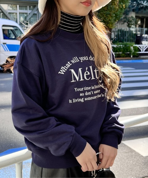 one way（ワンウェイ）の「Meltyロゴトレーナー（スウェット・レディース・ダークブルー/ライトグレー/アイボリー/ホワイト・FREE）」の5枚目の写真