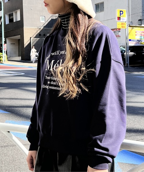 one way（ワンウェイ）の「Meltyロゴトレーナー（スウェット・レディース・ダークブルー/ライトグレー/アイボリー/ホワイト・FREE）」の6枚目の写真