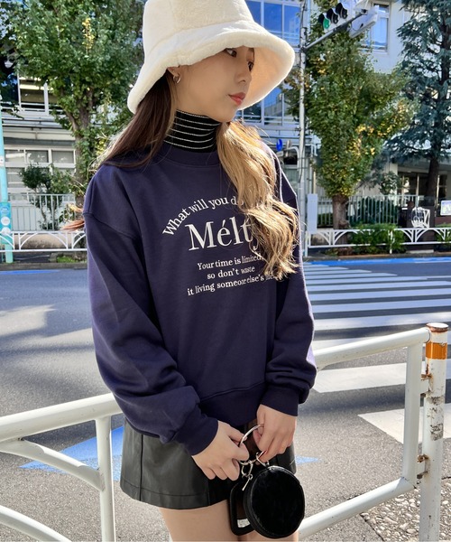 one way（ワンウェイ）の「Meltyロゴトレーナー（スウェット・レディース・ダークブルー/ライトグレー/アイボリー/ホワイト・FREE）」の7枚目の写真