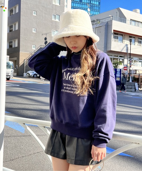 one way（ワンウェイ）の「Meltyロゴトレーナー（スウェット・レディース・ダークブルー/ライトグレー/アイボリー/ホワイト・FREE）」の8枚目の写真