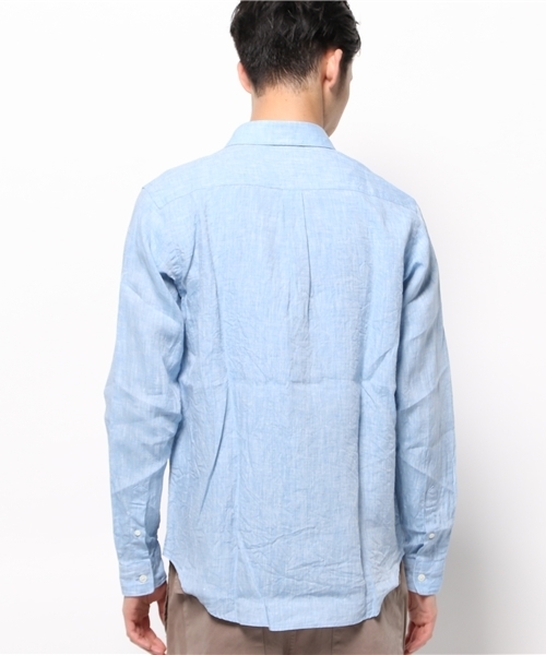 ivory court(アイボリーコート)の「◆フレンチリネン カッタウェイシャツ(シャツ/ブラウス・メンズ・ホワイト/グリーン/サックスブルー・36/40/38)」の6枚目の写真