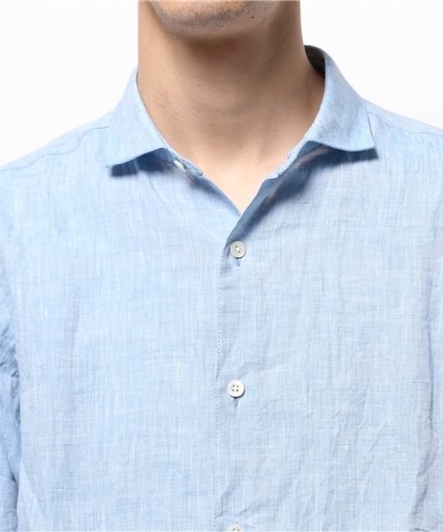 ivory court(アイボリーコート)の「◆フレンチリネン カッタウェイシャツ(シャツ/ブラウス・メンズ・ホワイト/グリーン/サックスブルー・36/40/38)」の7枚目の写真