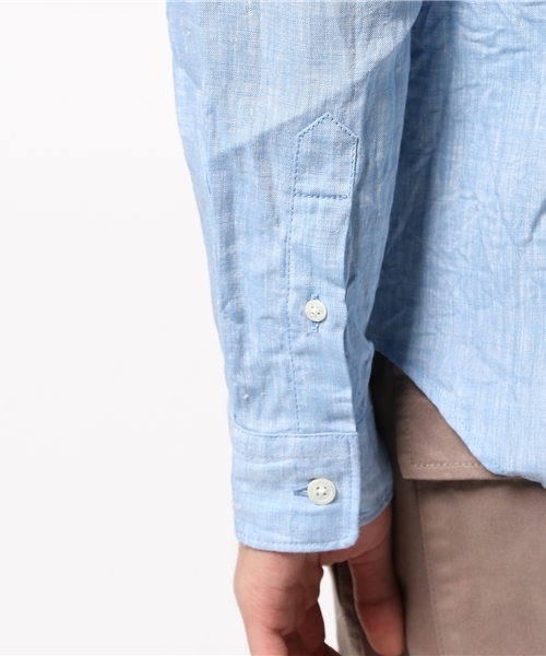 ivory court(アイボリーコート)の「◆フレンチリネン カッタウェイシャツ(シャツ/ブラウス・メンズ・ホワイト/グリーン/サックスブルー・36/40/38)」の8枚目の写真