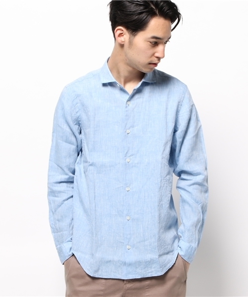 ivory court(アイボリーコート)の「◆フレンチリネン カッタウェイシャツ(シャツ/ブラウス・メンズ・ホワイト/グリーン/サックスブルー・36/40/38)」の12枚目の写真