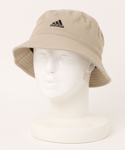 adidas(アディダス)の「【ADIDAS/アディダス】ツイルバケットハット ワンポイントブランドロゴ刺繍 オーガニックコットン素材(ハット・メンズ・ブラック/ベージュ/ライトベージュ・FREE)」の3枚目の写真
