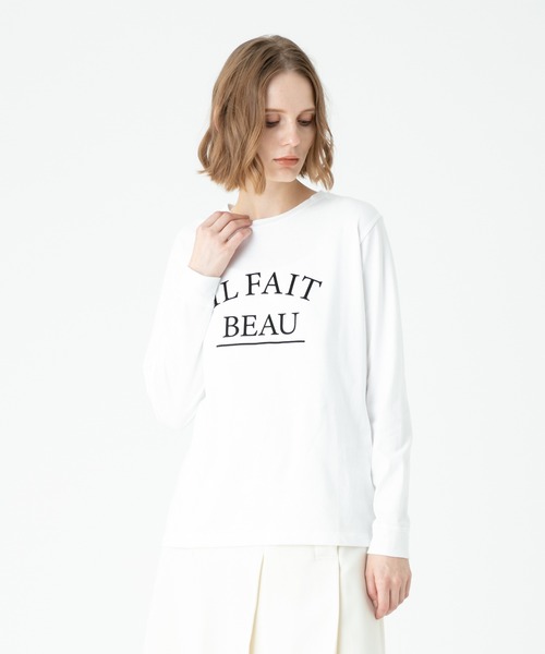 allureville(アルアバイル)の「フロッキーロゴロンT(Tシャツ/カットソー・レディース・ホワイト・2)」の2枚目の写真