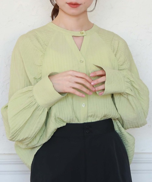 archives（アルシーヴ）の「【web限定アイテム】ＡＨギャザーブラウス（シャツ/ブラウス・レディース・オフホワイト/アイボリー/オレンジ/グリーン系その他/ブラック・MEDIUM）」の21枚目の写真