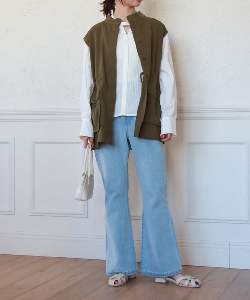 archives（アルシーヴ）の「【web限定アイテム】ＡＨギャザーブラウス（シャツ/ブラウス・レディース・オフホワイト/アイボリー/オレンジ/グリーン系その他/ブラック・MEDIUM）」の13枚目の写真