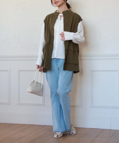 archives（アルシーヴ）の「【web限定アイテム】ＡＨギャザーブラウス（シャツ/ブラウス・レディース・オフホワイト/アイボリー/オレンジ/グリーン系その他/ブラック・MEDIUM）」の14枚目の写真