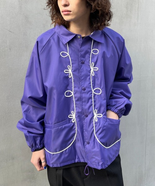 SUNNY  SPORTS（サニースポーツ）の「【SUNNY SPORTS/サニースポーツ】別注 ロープ刺繍コーチジャケット（ナイロンジャケット・メンズ・ネイビー/パープル/ホワイト/ブラウン・XXX-LARGE/XX-LARGE）」の17枚目の写真