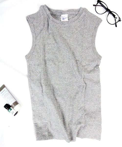 MILLER（ミラー）の「【Robert P. Miller】パネルリブ スリーブレス タンクトップ 817C（Tシャツ/カットソー・レディース・ホワイト/ブラック/ヘザーグレー・FREE）」の3枚目の写真