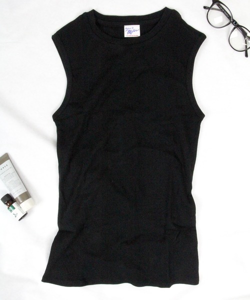 MILLER（ミラー）の「【Robert P. Miller】パネルリブ スリーブレス タンクトップ 817C（Tシャツ/カットソー・レディース・ホワイト/ブラック/ヘザーグレー・FREE）」の2枚目の写真
