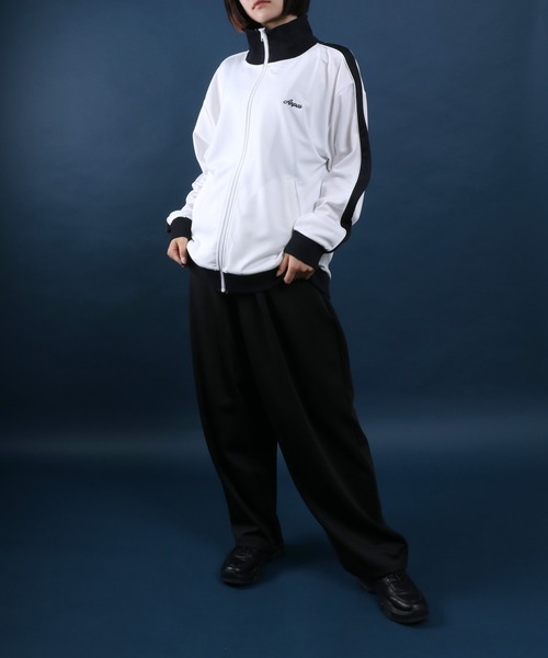 ANPAS（アンパス）の「ANPAS Oversized Side Line Track Jacket/ANPAS 別注 オーバーサイズ サイドライン トラックジャケット ジャージ（ジャージ・メンズ・ベージュ/ブラック/サックスブルー/ワイン/ホワイト/ネイビー・L/M）」の19枚目の写真