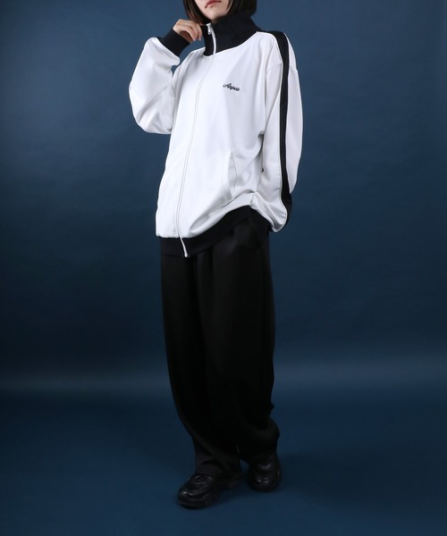 ANPAS（アンパス）の「ANPAS Oversized Side Line Track Jacket/ANPAS 別注 オーバーサイズ サイドライン トラックジャケット ジャージ（ジャージ・メンズ・ベージュ/ブラック/サックスブルー/ワイン/ホワイト/ネイビー・L/M）」の20枚目の写真