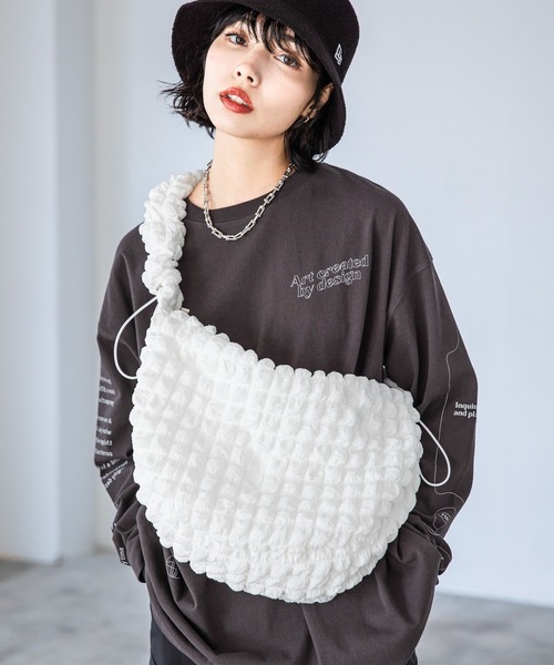 PAGEBOY（ページボーイ）の「スクエアジャガードショルダーバッグ（ショルダーバッグ・レディース・ブラック/グリーン/オフホワイト/オレンジ/ブルー・FREE）」の6枚目の写真