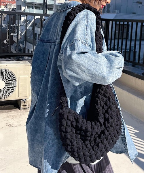 PAGEBOY（ページボーイ）の「スクエアジャガードショルダーバッグ（ショルダーバッグ・レディース・ブラック/グリーン/オフホワイト/オレンジ/ブルー・FREE）」の8枚目の写真