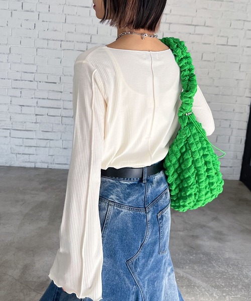 PAGEBOY（ページボーイ）の「スクエアジャガードショルダーバッグ（ショルダーバッグ・レディース・ブラック/グリーン/オフホワイト/オレンジ/ブルー・FREE）」の11枚目の写真