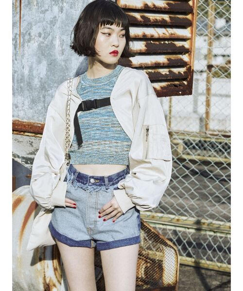 jouetie(ジュエティ)の「リメイクライクデニムショートパンツ(デニムパンツ・レディース・ブラック/ブルー・SMALL/MEDIUM)」の20枚目の写真