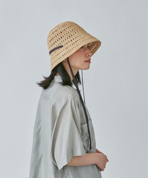OVERRIDE（オーバーライド）の「OVERRIDE  RAFFIA CROCHET TULIP（ハット・レディース・ナチュラル/ライトブルー/オレンジ・58cm）」の8枚目の写真