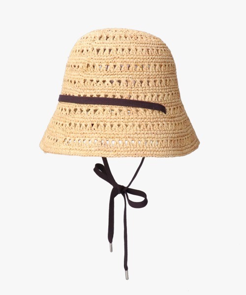 OVERRIDE（オーバーライド）の「OVERRIDE  RAFFIA CROCHET TULIP（ハット・レディース・ナチュラル/ライトブルー/オレンジ・58cm）」の10枚目の写真