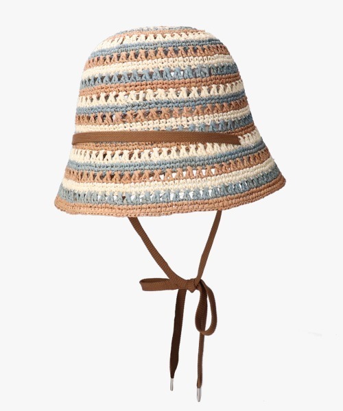 OVERRIDE（オーバーライド）の「OVERRIDE  RAFFIA CROCHET TULIP（ハット・レディース・ナチュラル/ライトブルー/オレンジ・58cm）」の20枚目の写真