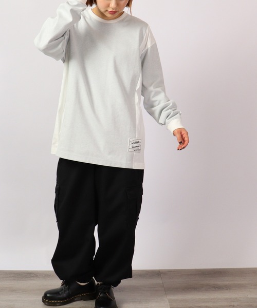 MMMM（エムエムエムエム）の「MMMM ジャガード切替パッチクルーネック（Tシャツ/カットソー・メンズ・ブラック/グレー系その他/グレー/ブラック系その他・M/L）」の14枚目の写真
