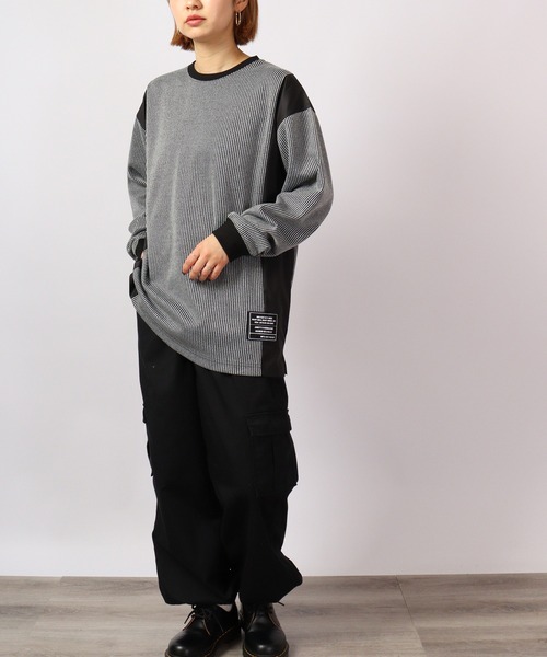 MMMM（エムエムエムエム）の「MMMM ジャガード切替パッチクルーネック（Tシャツ/カットソー・メンズ・ブラック/グレー系その他/グレー/ブラック系その他・M/L）」の10枚目の写真