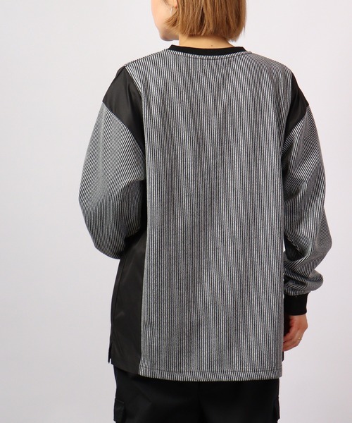 MMMM（エムエムエムエム）の「MMMM ジャガード切替パッチクルーネック（Tシャツ/カットソー・メンズ・ブラック/グレー系その他/グレー/ブラック系その他・M/L）」の9枚目の写真