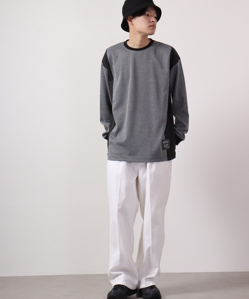 MMMM（エムエムエムエム）の「MMMM ジャガード切替パッチクルーネック（Tシャツ/カットソー・メンズ・ブラック/グレー系その他/グレー/ブラック系その他・M/L）」の6枚目の写真