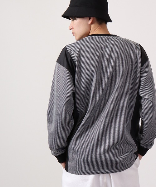 MMMM（エムエムエムエム）の「MMMM ジャガード切替パッチクルーネック（Tシャツ/カットソー・メンズ・ブラック/グレー系その他/グレー/ブラック系その他・M/L）」の5枚目の写真