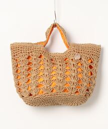 【T.S.L】バイカラー編みバッグ(836453)