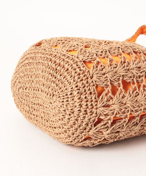 T・S・L（ティーエスエル）の「【T.S.L】バイカラー編みバッグ(836453)（ハンドバッグ・レディース・ベージュ/ブラウン・ALL）」の4枚目の写真