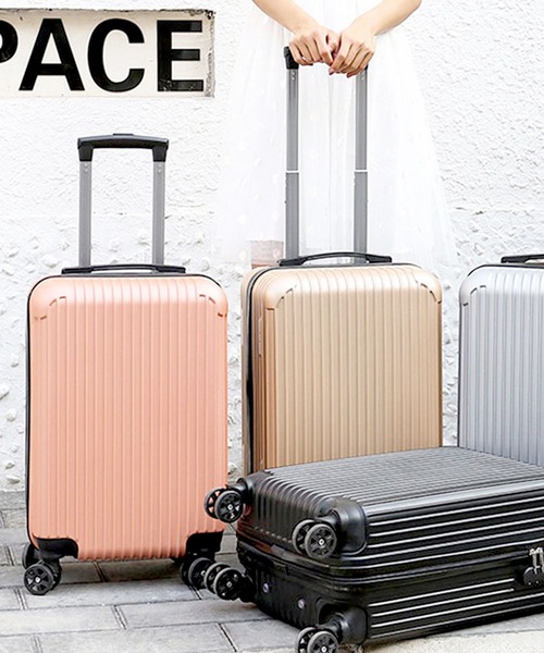 florist（フローリスト）の「【2size展開】【軽量キャリーバッグ】ユニセックスシンプルキャリーケース/スーツケース（スーツケース/キャリーバッグ・レディース・ピンク系2/シルバー系1・S/M）」の11枚目の写真