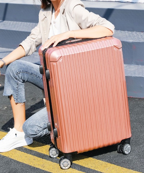 florist（フローリスト）の「【2size展開】【軽量キャリーバッグ】ユニセックスシンプルキャリーケース/スーツケース（スーツケース/キャリーバッグ・レディース・ピンク系2/シルバー系1・S/M）」の13枚目の写真