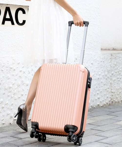 florist（フローリスト）の「【2size展開】【軽量キャリーバッグ】ユニセックスシンプルキャリーケース/スーツケース（スーツケース/キャリーバッグ・レディース・ピンク系2/シルバー系1・S/M）」の15枚目の写真