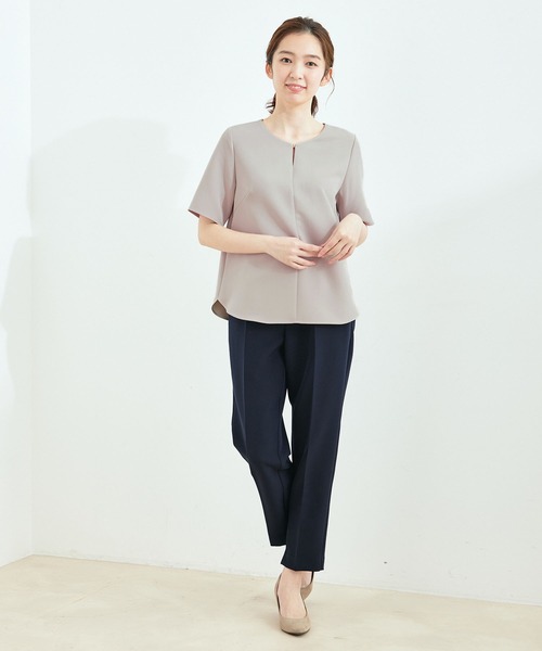 Jayro(ジャイロ)の「【セットアップ対応】2WAYストレッチ半袖ブラウス(シャツ/ブラウス・レディース・ネイビー/グレー系その他/ブラック・S/L/M)」の12枚目の写真