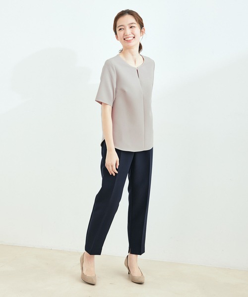 Jayro(ジャイロ)の「【セットアップ対応】2WAYストレッチ半袖ブラウス(シャツ/ブラウス・レディース・ネイビー/グレー系その他/ブラック・S/L/M)」の14枚目の写真