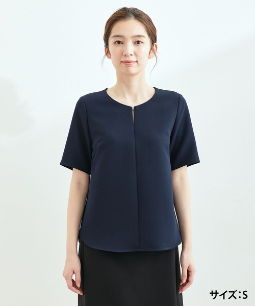 Jayro(ジャイロ)の「【セットアップ対応】2WAYストレッチ半袖ブラウス(シャツ/ブラウス・レディース・ネイビー/グレー系その他/ブラック・S/L/M)」の20枚目の写真