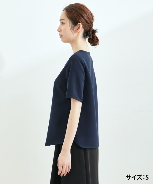 Jayro(ジャイロ)の「【セットアップ対応】2WAYストレッチ半袖ブラウス(シャツ/ブラウス・レディース・ネイビー/グレー系その他/ブラック・S/L/M)」の21枚目の写真
