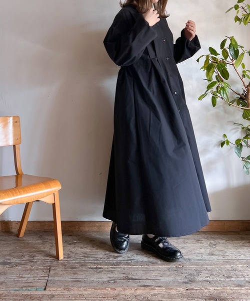 Mysa&Liina（ミーサリーナ）の「バンドカラーシャツワンピ（シャツワンピース・レディース・ブラック/オフホワイト/ストライプ・M）」の11枚目の写真