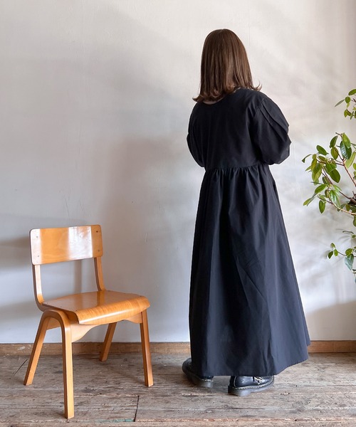 Mysa&Liina（ミーサリーナ）の「バンドカラーシャツワンピ（シャツワンピース・レディース・ブラック/オフホワイト/ストライプ・M）」の5枚目の写真