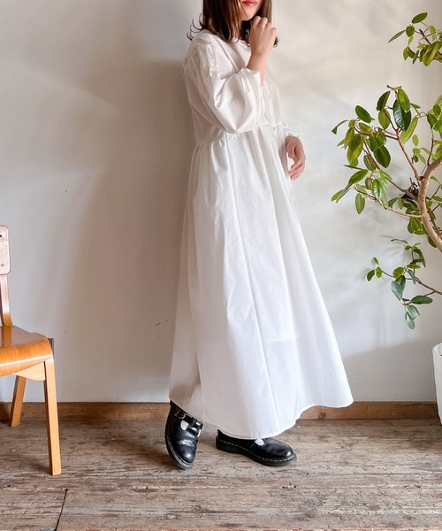 Mysa&Liina（ミーサリーナ）の「バンドカラーシャツワンピ（シャツワンピース・レディース・ブラック/オフホワイト/ストライプ・M）」の6枚目の写真