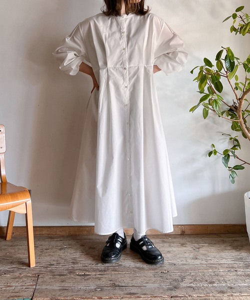 Mysa&Liina（ミーサリーナ）の「バンドカラーシャツワンピ（シャツワンピース・レディース・ブラック/オフホワイト/ストライプ・M）」の12枚目の写真