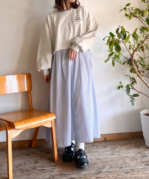 Mysa&Liina（ミーサリーナ）の「バンドカラーシャツワンピ（シャツワンピース・レディース・ブラック/オフホワイト/ストライプ・M）」の7枚目の写真