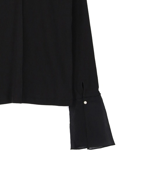 ADAM ET ROPE'（アダムエロペ）の「シアーカフスリブプルオーバー（Tシャツ/カットソー・レディース・サックスブルー/ホワイト/ブラック・FREE）」の18枚目の写真