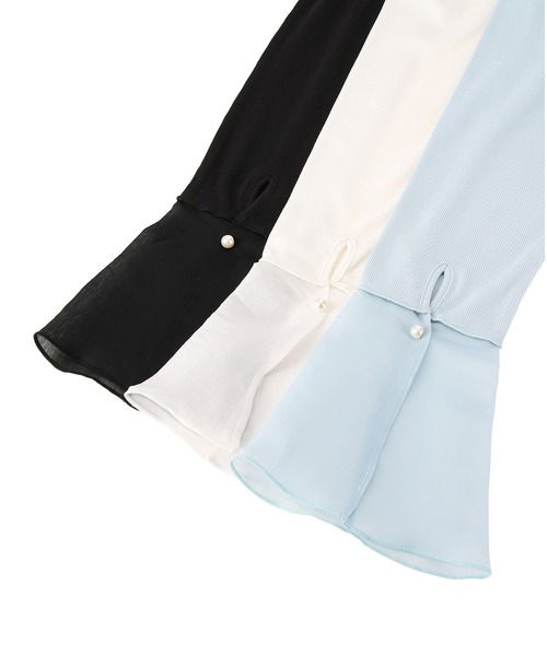 ADAM ET ROPE'（アダムエロペ）の「シアーカフスリブプルオーバー（Tシャツ/カットソー・レディース・サックスブルー/ホワイト/ブラック・FREE）」の20枚目の写真