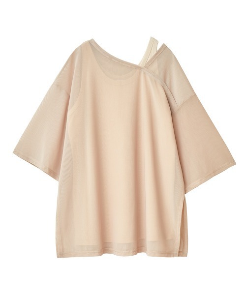 MANOF（マノフ）の「LAYERED OFF SHOULDER TOPS（その他トップス・レディース・レッド/ベージュ/ブラック・FREE）」の9枚目の写真