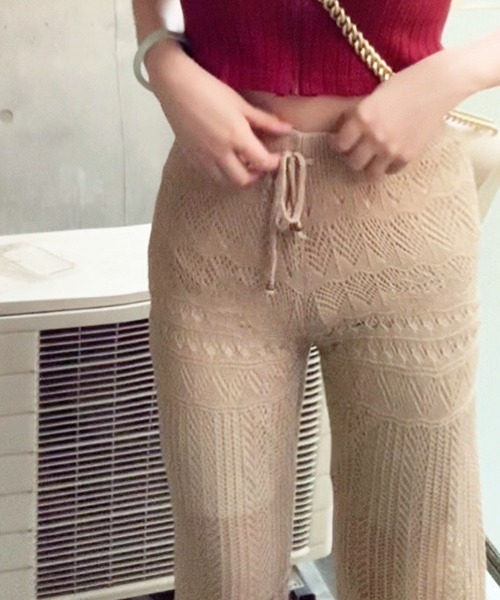 PRIVATE BEACH(プライベートビーチ)の「クロッシェ編みパンツ(その他パンツ・レディース・ブラウン/ミント/ベージュ/ブラック・S/M/L)」の13枚目の写真