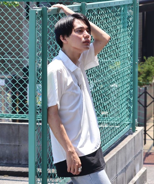 NO WAY（ノーウェイ）の「【Bz】【LAnGe】スキッパーシャツ（シャツ/ブラウス・メンズ・ホワイト/ブラック/カーキ・MEDIUM/LARGE/X-LARGE）」の4枚目の写真