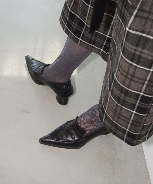 ポインテッドトゥ ローファーパンプス chs23s003-ファッション通販